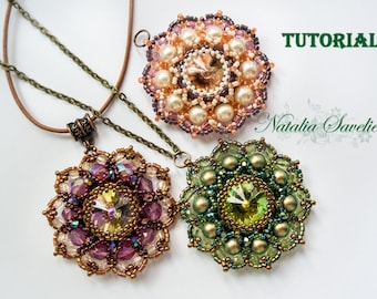 Tutorial de bisutería, colgante de perlas, patrón de cuentas en PDF, tutorial de joyería, descarga instantánea.