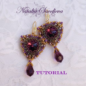 Beading Tutorial, Amethyst Earrings, Jewelry Tutorial, Bead Pattern PDF, Instant Download.