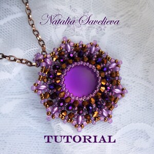 Beading Tutorial, Heliotrope Pendant, Bead Pattern PDF, Jewelry Tutorial, Instant Download.