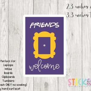 FRIENDS Door Hand-Drawn Sticker * Friends Door Sticker * Pop Culture Sticker * Autocollant amis * Autocollant vinyle mat