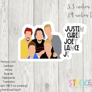 NSYNC Hand-Drawn Sticker * NSYNC Name Sticker * Teacher Sticker * NSYNC Sticker * Matte Vinyl Sticker
