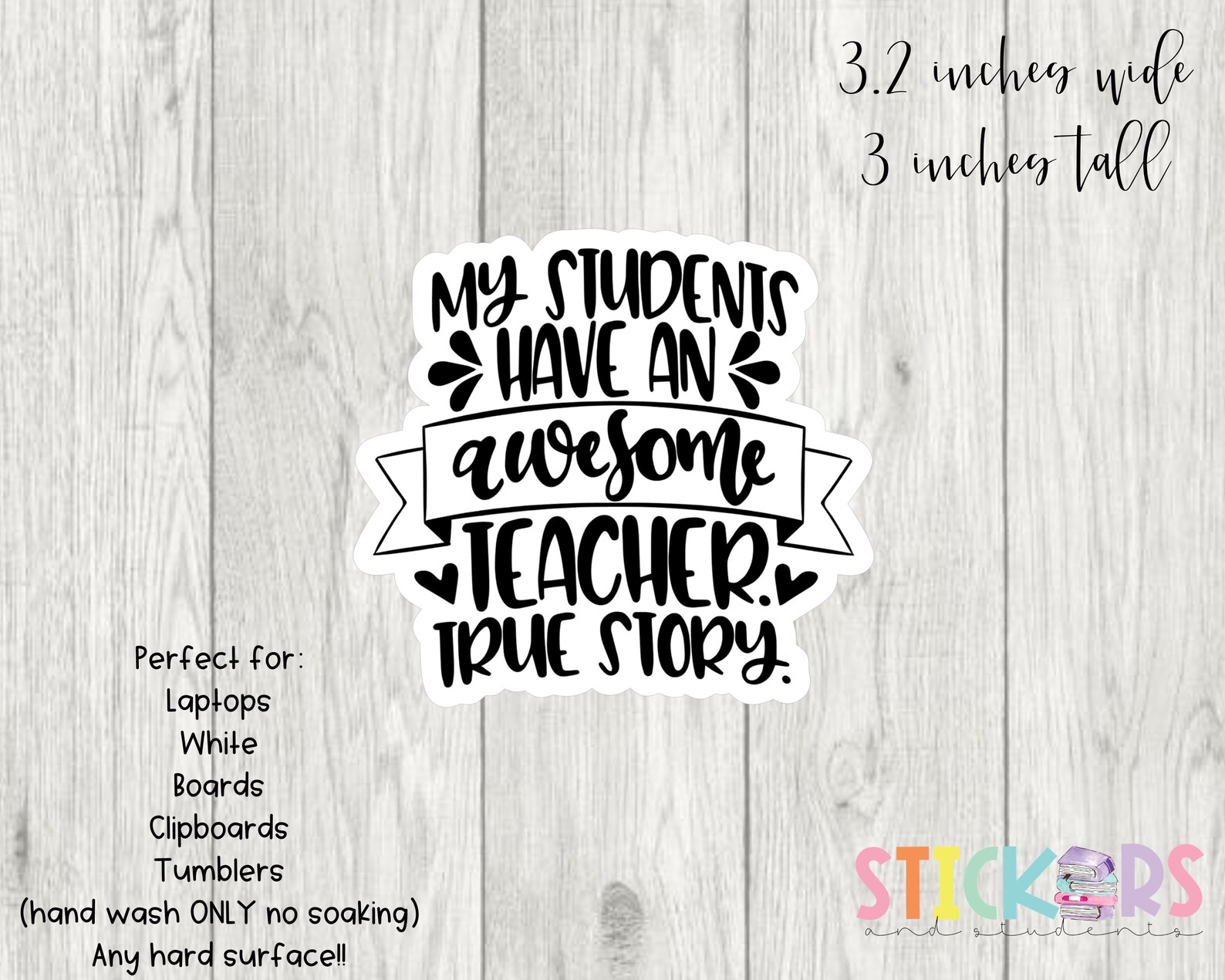 My Students Have an Awesome Teacher Teacher Sticker Matte | Etsy