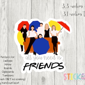 Friends Couch Main-Drawn Sticker * Friends Umbrella Sticker * Pop Culture Sticker * Friends Sticker * Matte Vinyl Sticker