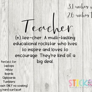 Teacher Definition Teacher Sticker * Matte Vinyl Sticker