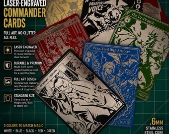 Laser Engraved Stainless Steel Full Art Commanders