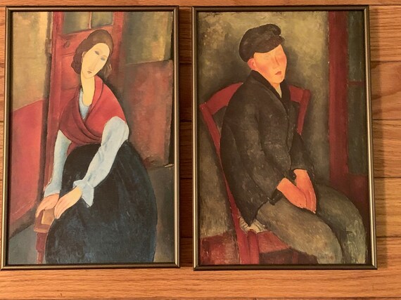 1970 Vintage MODIGLIANI /"SELF PORTRAIT/" COLOR offset Lithograph