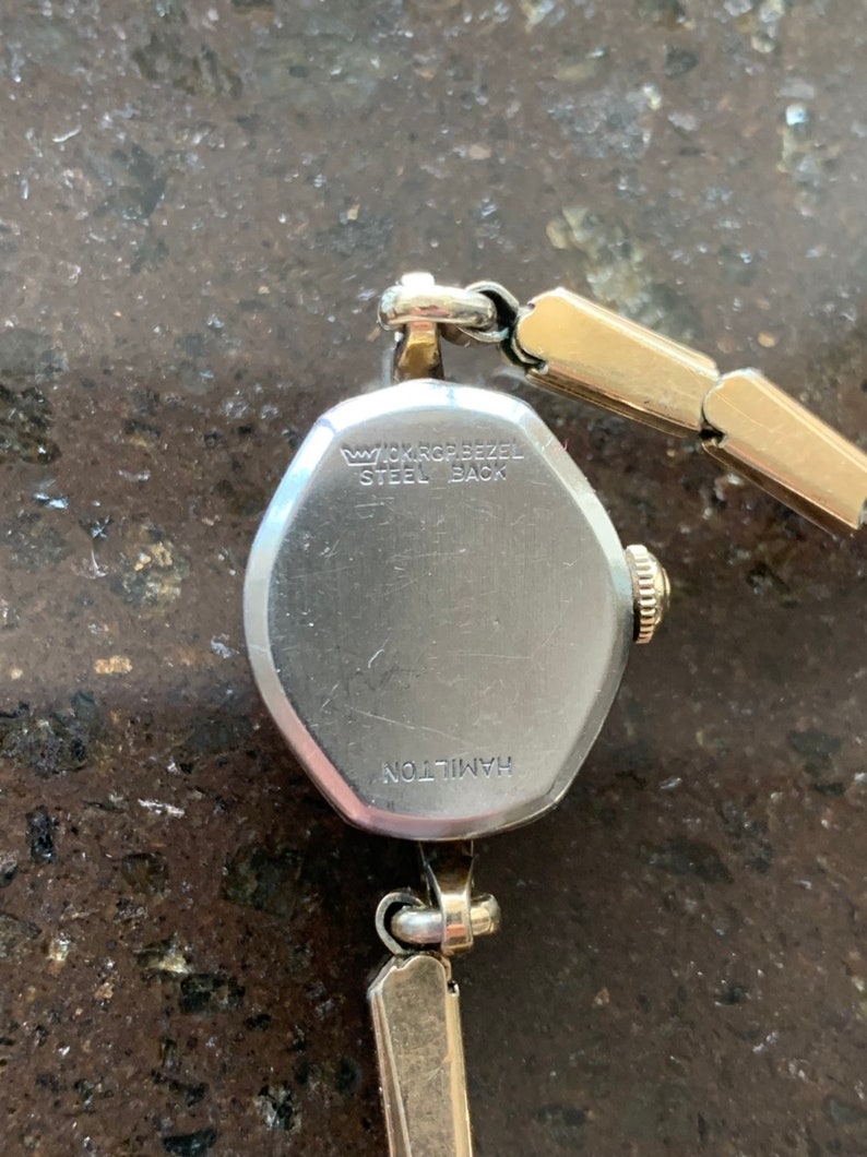 hamilton 10k rgp bezel stainless back