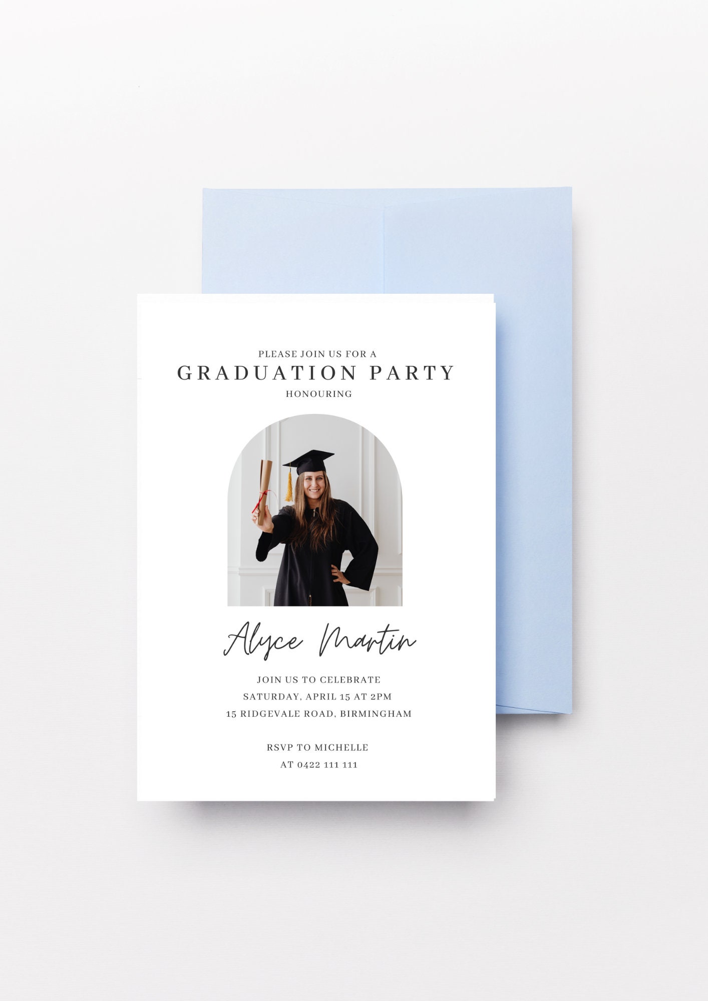 Editable Graduation Template Invitation, Graduation Party Invite, Canva ...