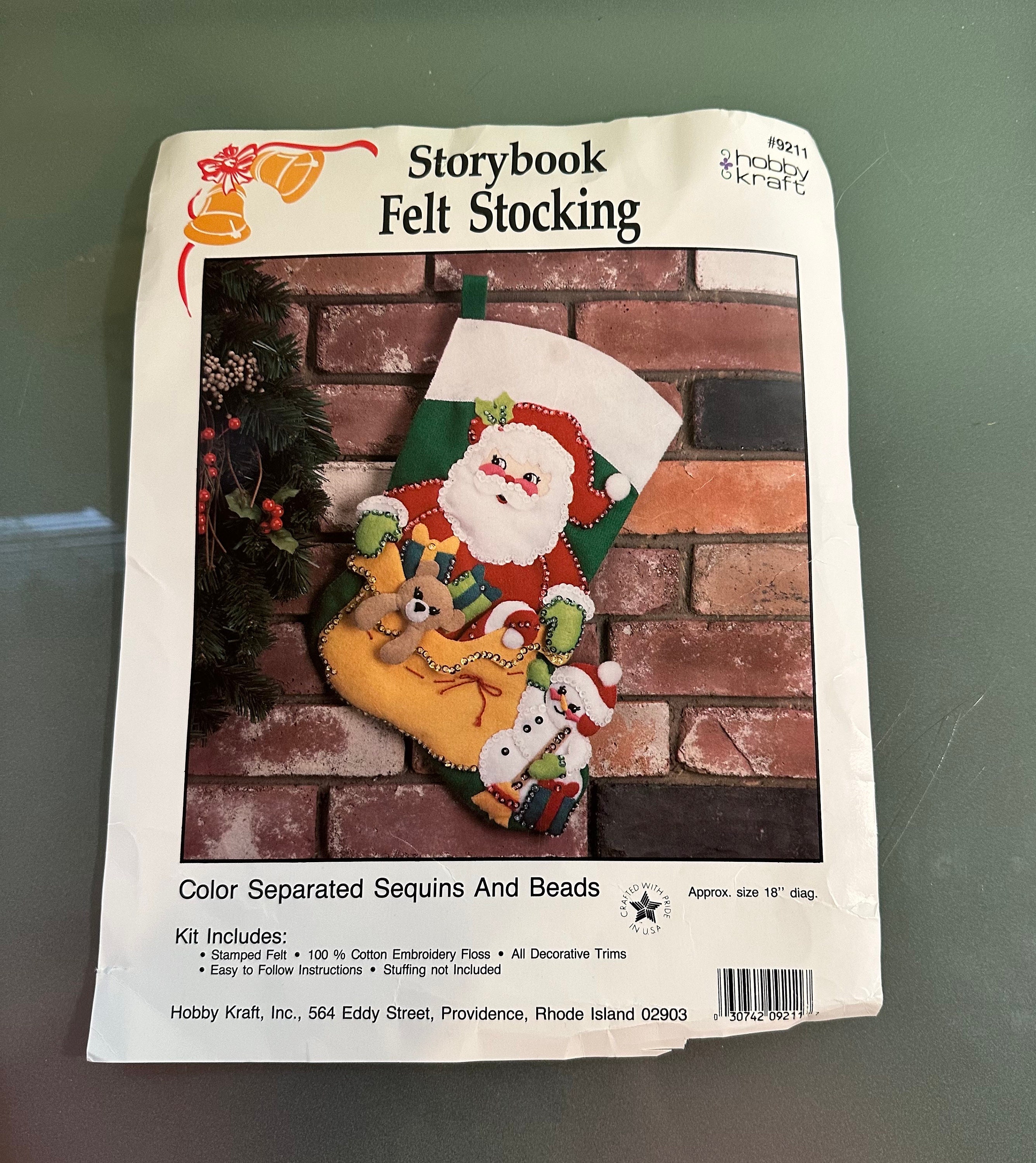 Finished Felt Christmas Stocking Santa and Toys Etsy