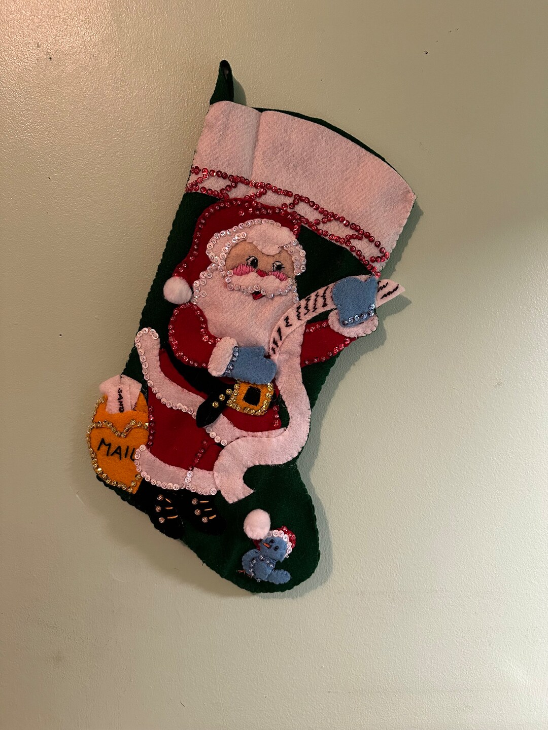 Finished Felt Christmas Stocking Santas List Etsy