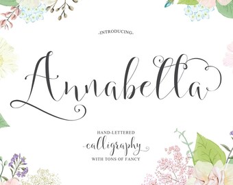 Annabella Hand-lettered Calligraphy Script Font Commercial Download