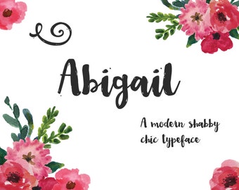 Abigail Brush Font - Hand drawn cursive script - Commercial Download