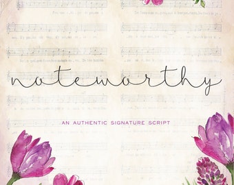 Noteworthy Signature Script Font Download Commercial or Personal