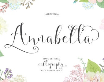Annabella Handgeschriebene Kalligraphie Schrift Kommerzieller Download