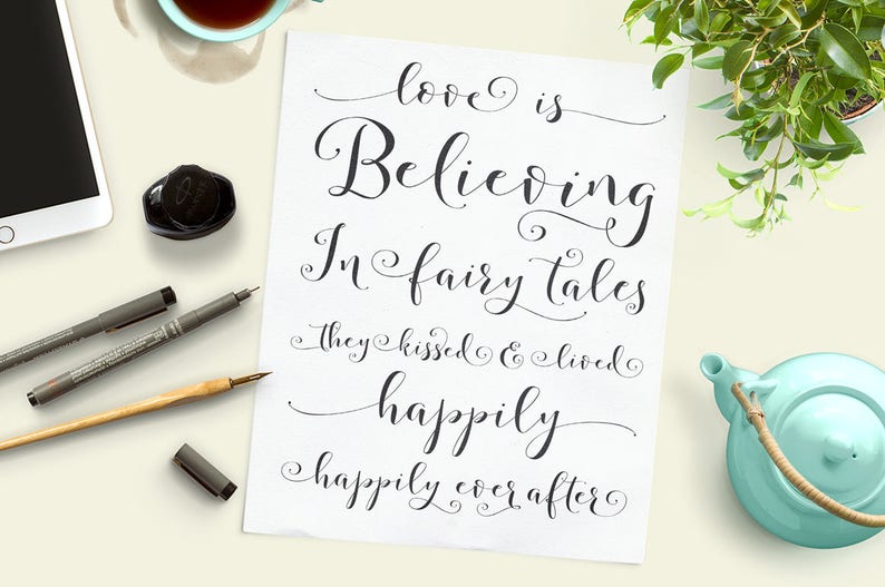 Storybook Hand-Lettered Calligraphy Script Font Commercial Download image 10