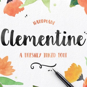 Clementine Hand drawn Script Font Download Commercial or Personal License