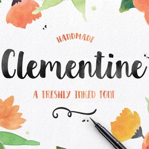 Clementine Hand gezeichnete Schreibschrift Download kommerzielle oder persönliche Lizenz
