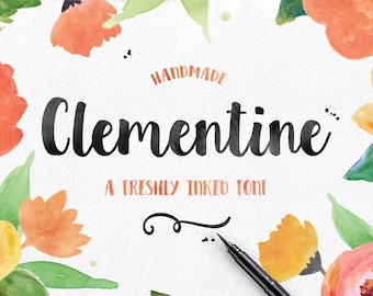 Clementine Hand drawn Script Font Download Commercial or Personal License