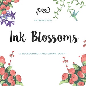 Ink Blossoms Hand Drawn Font Commercial Download aka LillyBelle image 1