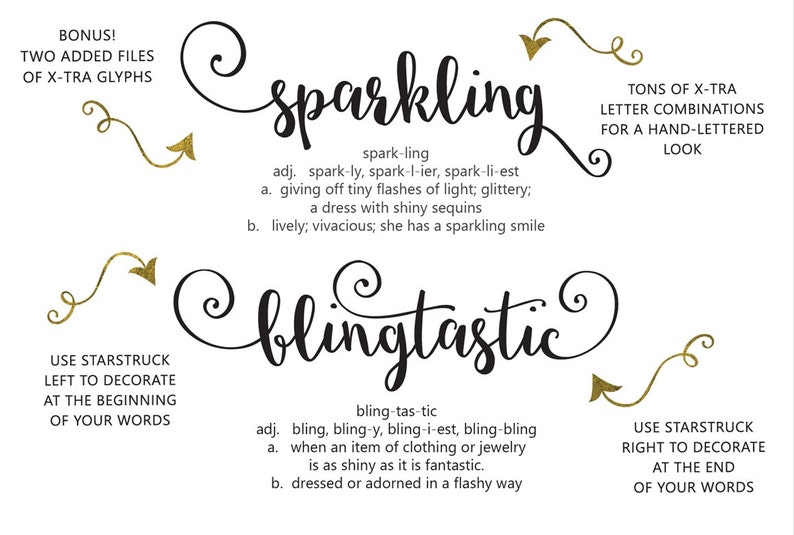 Starstruck Hand-lettered font download Calligraphy script commercial or personal image 3