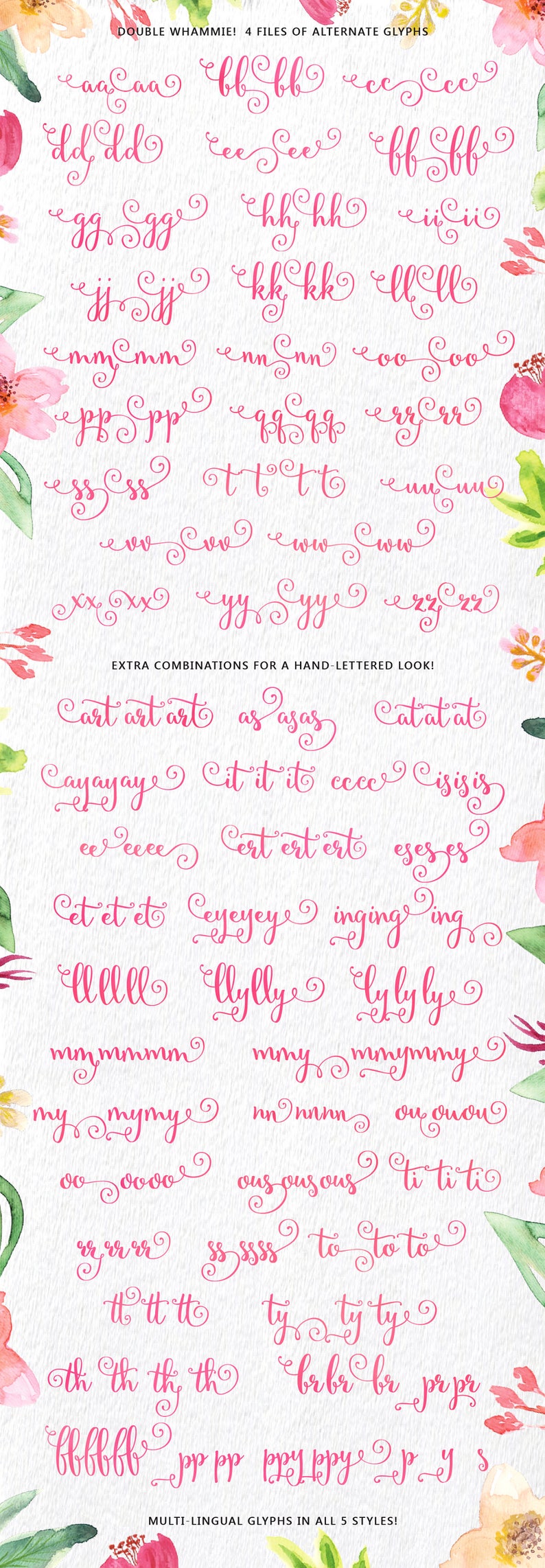 Secret Garden Hand-lettered Script, Calligraphy Cursive Font Download Commercial or personal image 2