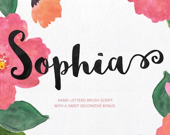 Sophia Hand Lettered Font Download Commercial Script
