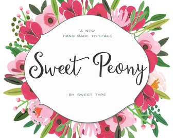 Sweet Peony Hand-Lettered Font Download