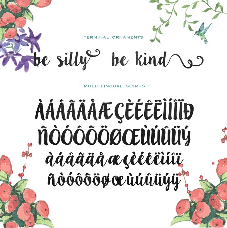 Ink Blossoms Hand Drawn Font Commercial Download aka LillyBelle image 3