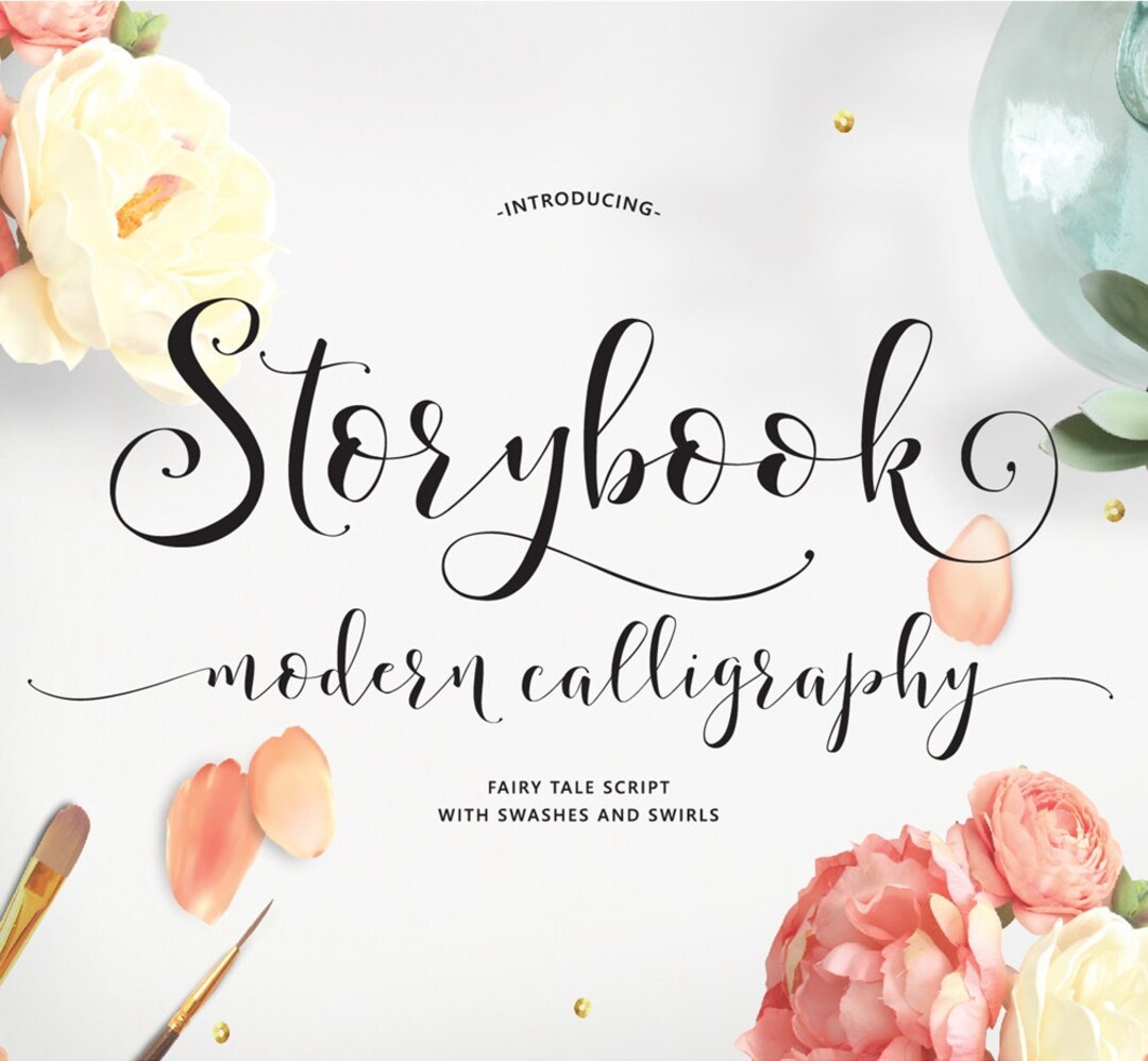 Storybook Hand-lettered Calligraphy Script Font -commercial Download - Etsy