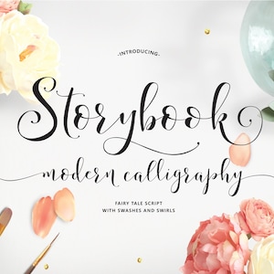 Storybook Hand-Lettered Calligraphy Script Font -Commercial Download