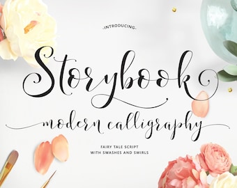 Storybook Hand-Lettered Calligraphy Script Font -Commercial Download
