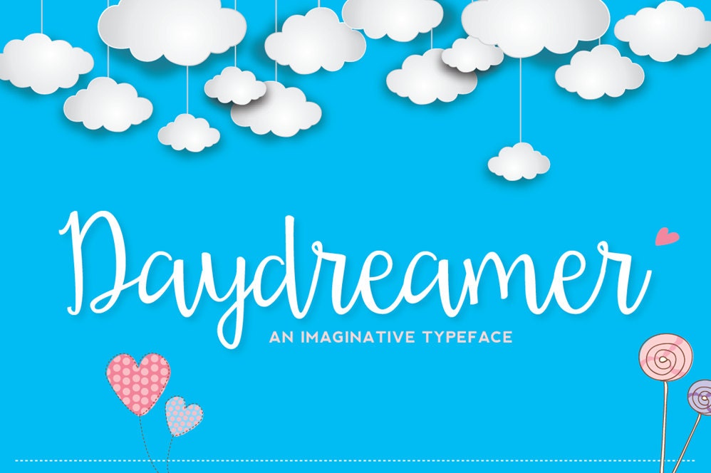 DAYDREAMER Script Hand drawn Font Download - Personal or Commercial