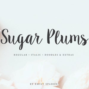 Sugar Plums Script Hand-Lettered Font Download aka Sweet Pea image 1