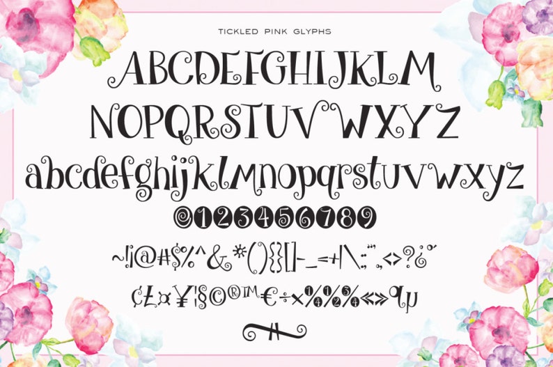Tickled Pink Sweet Quirky Font Download Personal or Commercial image 2