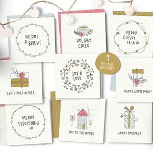 Merry Cheery Holiday Clip Art Bundle, Winter, Patterns, Greetings, Illustrations, PNG, Ai, Eps image 2