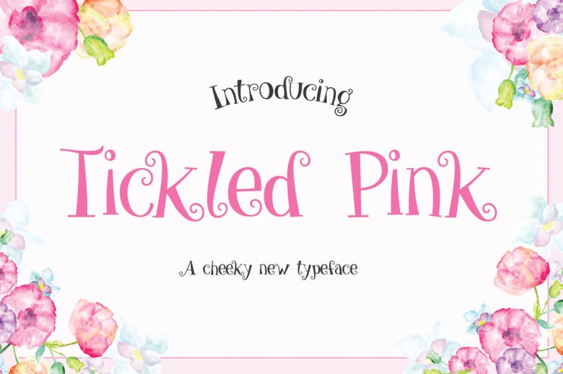 Tickled Pink Sweet Quirky Font Download Personal or Commercial image 1