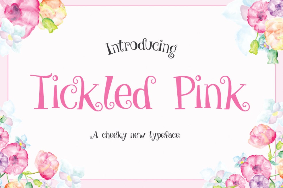 Tickled Pink Sweet Quirky Font Download Personal or Commercial