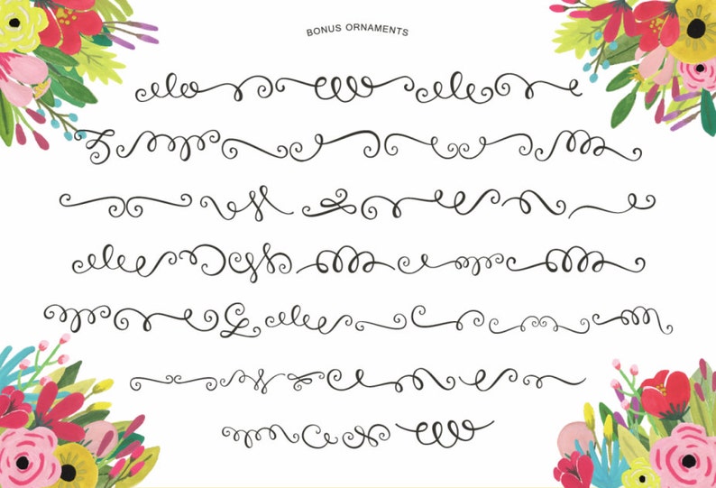 Beautiful Day Script Ornaments Hand Drawn Font Commercial Download image 3