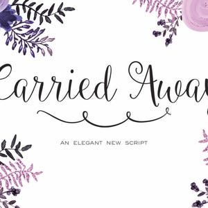 Carried Away and Monogram Bonus Cursive Script Font Download Personal or Commercial original Ballerina Script image 1