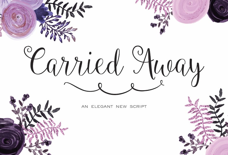 Carried Away and Monogram Bonus Cursive Script Font Download Personal or Commercial original Ballerina Script image 1