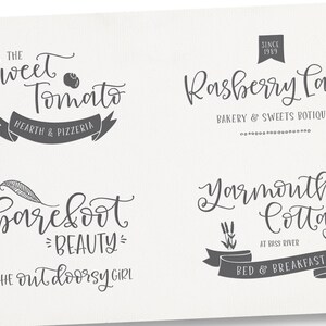 Roseroot Cottage Calligraphy Script and Font Collection Hand lettered Bundle image 7
