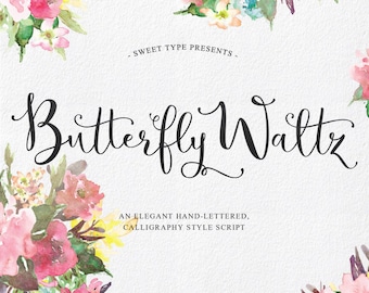 Schmetterlingswalzer handgeschriebene Kalligraphie-Schrift