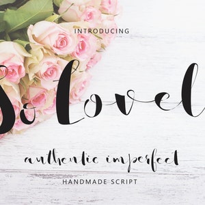 So Lovely Handmade Script, Authentic Calligraphy Handwriting Font, Commercial / Personal download image 1