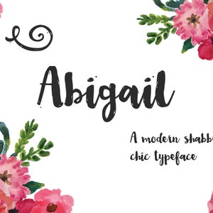 Abigail Brush Font - Hand drawn cursive script - Commercial Download