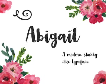 Abigail Brush Font - Hand drawn cursive script - Commercial Download