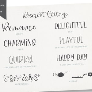 Roseroot Cottage Calligraphy Script and Font Collection Hand lettered Bundle image 10