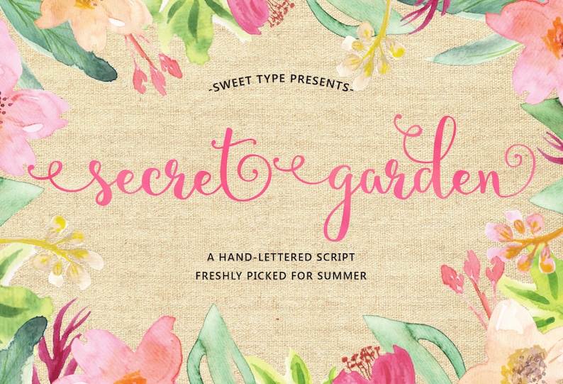 Secret Garden Hand-lettered Script, Calligraphy Cursive Font Download Commercial or personal image 8