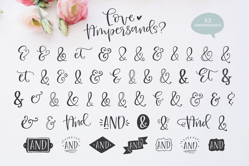 Roseroot Cottage Calligraphy Script and Font Collection Hand lettered Bundle image 3