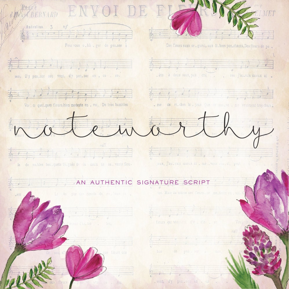 Noteworthy Signature Script Font Download Commercial or Personal