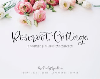 Roseroot Cottage Kalligraphie Schrift- und Schriftsammlung, handbeschriftetes Bundle